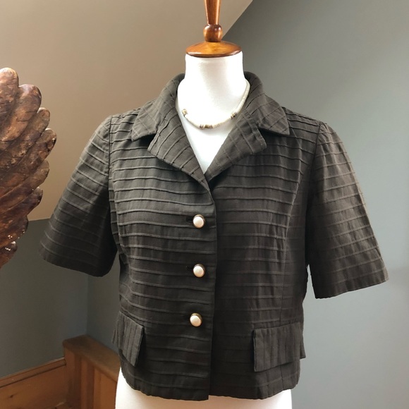50’s Lillie Rubin Brown Pleats Shirt - Picture 2 of 9